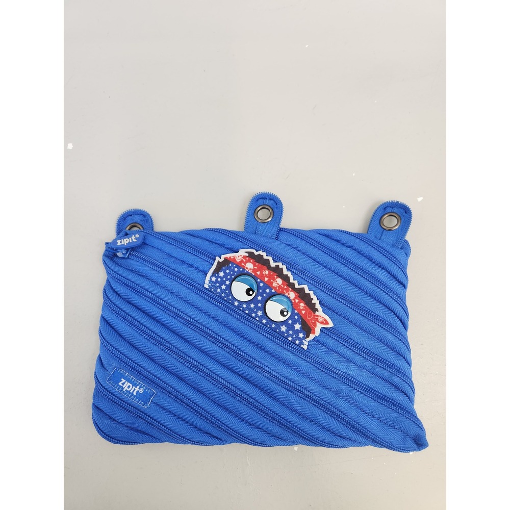 Zipit Monster Pencil Case Pouch Set of 2 Kids OS Black Blue Binder Bag - Picture 5 of 5